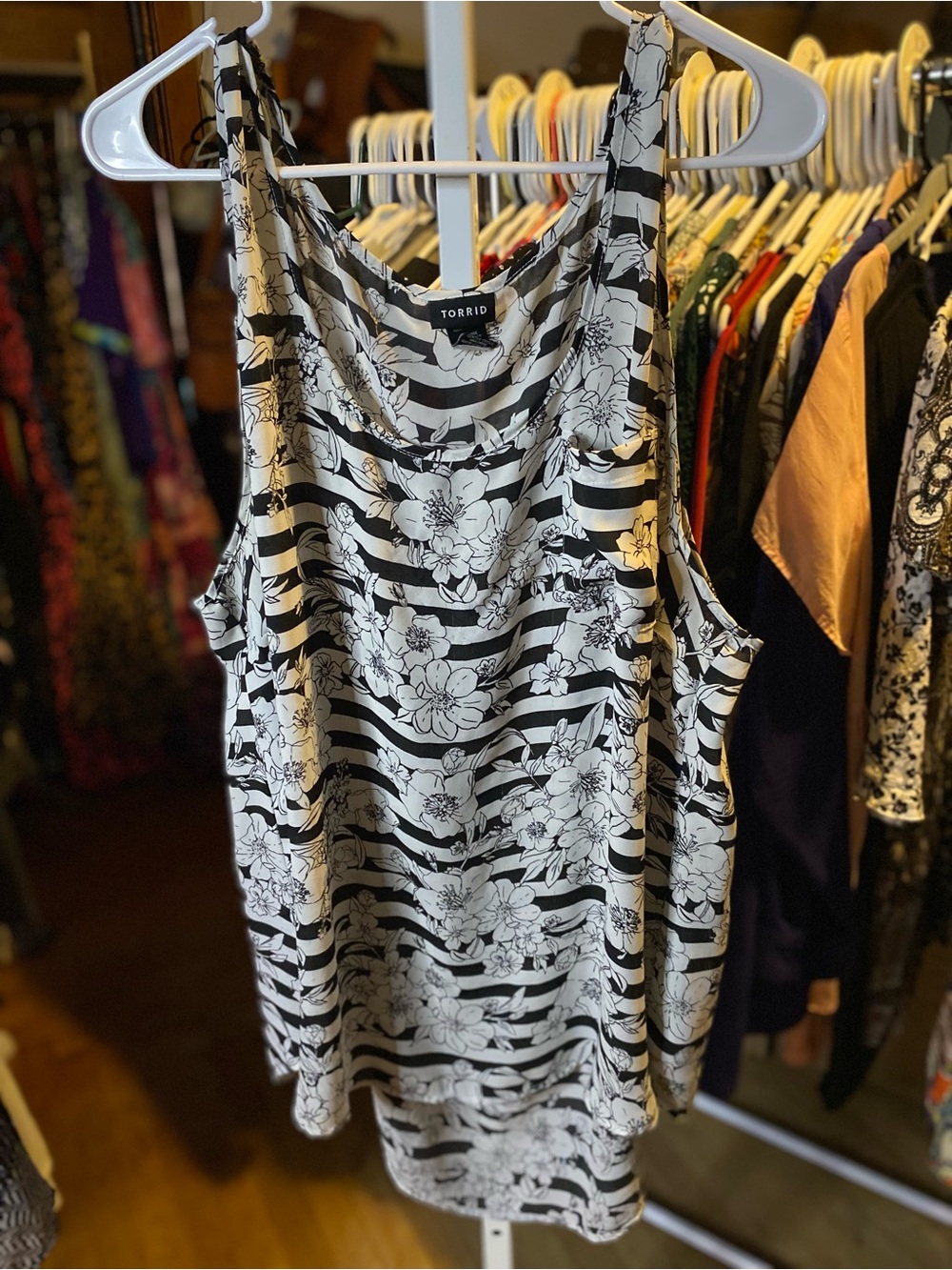 torrid Black & White Floral Stripe Camisole